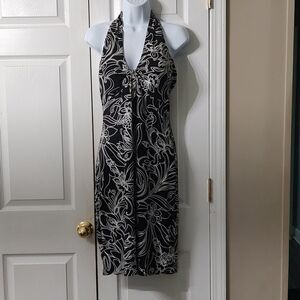 Laundry by Shelli Segel  black and white halter night out dress  Sz 6